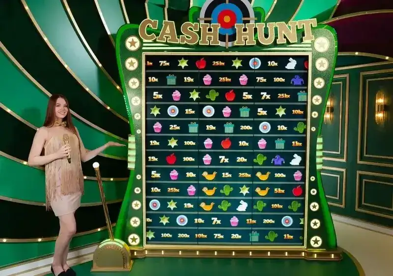 Cash Hunt Crazy Time — grid de 108 objetivos con mira para disparar